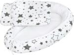 NEW BABY Luxus babafészek párnával és paplannal kisbabák számára New Baby csillag szürke - babyboxstore