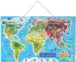 Woodyland Дървен пъзел с магнитни части Woody - Карта на света, 2 в 1 (91290) - ozone