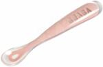 Beaba Linguriţă pentru copii Beaba Ergonomic 1st age Old Pink din silicon roz 17 cm de la 4 luni (BE913464) Set pentru masa bebelusi