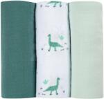 BÉABA Scutece textile din bumbac muselin Cotton Muslin Cloths Beaba Jurassique set de 3 bucăți 70*70 cm, de la 0 luni, verde (BE920345)