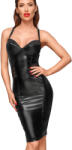 Noir Handmade Rochie Wetlook cu Insertii Material Textil Perforat M