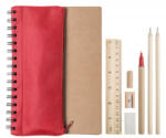 Everestus Set agenda A5 si pix, 7 piese, 155×210×9 mm, Everestus, 20FEB10274, Hartie reciclata, Rosu, Natur (EVE10-AP781772-05)