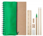 Everestus Set agenda A5 si pix, 7 piese, 155×210×9 mm, Everestus, 20FEB10273, Hartie reciclata, Verde, Natur (EVE10-AP781772-07)