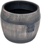 iGarden Ghiveci PE rustic, rotund, imitatie butoi, model BOLERO S, O35 cm, 20 litri