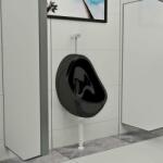 vidaXL Pisoar de perete cu supapă pentru spălare, negru, ceramică (143992) - comfy