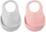 Beaba Előkék gyerekeknek Silicone Bib Beaba Light Mist&Old Pink Beaba 2 drb puha szilikonból gombokkal 0 hó-tól (BE913510)