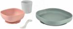 Beaba Étkészlet Beaba Silicone meal set szilikonból 4 részes rózsaszin-bézs-szürke kisbabáknak (BE913507)