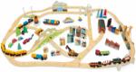 Tender Leaf Cale ferată alpină din lemn Mountains View Train Set Tender Leaf Toys călătorie în jurul lumii prin orașe și munți 58 de piese și accesorii (TL8703)
