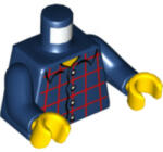 LEGO® Alkatrészek (Pick a Brick) Sötétkék Minifigura Felsőrész Piros Csíkos Ing Festéssel 4275821