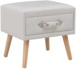 vidaXL Noptieră, alb, 40 x 35 x 40 cm, piele ecologică (247536)
