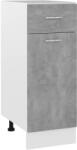 vidaXL Dulap inferior cu sertar, gri beton, 30 x 46 x 81, 5 cm, PAL (801208)