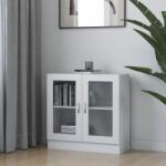 vidaXL Dulap cu vitrină, alb, 82, 5 x 30, 5 x 80 cm, PAL (802741) - comfy Biblioteca