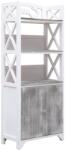 vidaXL Dulap de baie, alb și gri, 46 x 24 x 116 cm, lemn de paulownia (284107) Dulap arhivare