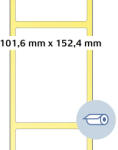  Tekercses thermo 101, 6 x 152, 4 mm méretű, fehér színű nyomatlan tekercses etikett címke - kiszerelés: 350 címke / tekercs