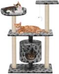 vidaXL Ansamblu pisici, stâlpi funie sisal, 95 cm imprimeu lăbuțe Gri (170513) - comfy