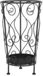 vidaXL Suport pentru umbrelă, stil vintage, metal, 26x46 cm, negru (245932) - comfy