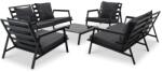 vidaXL Set mobilier de grădină cu perne, 5 piese, gri închis, aluminiu (47817) - comfy