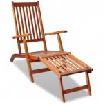 vidaXL Șezlong din lemn de acacia pentru exterior cu suport pentru picioare (41433) - comfy
