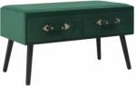 vidaXL Banchetă cu sertare, verde, 80 cm, catifea (277081) - comfy