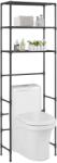 vidaXL Etajeră peste toaletă cu 3 polițe, negru, 53x28x169 cm (288329)