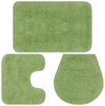 vidaXL Set covorașe baie, 3 piese, verde, textil (133225) - comfy Covor baie