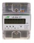 F&F LE-02D CT elektronikus áramváltós fogyasztásmérő, 3F DIN sínre, áttétel: 5-6000, LCD, 4 modulos, 4-vezetékes, digitális, 63A, IP20 (LE-02D CT)