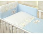 AMY - Lenjerie 3 piese Cu protectie laterala Sweet Dreams din Bumbac, 120x60 cm, Albastru (62988) Lenjerii de pat bebelusi‎, patura bebelusi