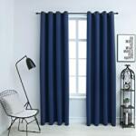 vidaXL Draperii opace cu inele metalice, 2 buc, albastru, 140 x 245 cm (134452)