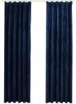 Draperii opace 2 buc. albastru închis 140x245cm catifea cârlige (134534)