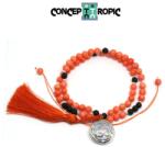  Colier din Coral Rotund 7x7 mm - Lava - Opalit - Om