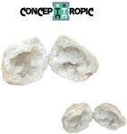  Geoda de Cuart Alb Natural 87 x 60 x 68 mm - ( XXL ) - 1 Pereche