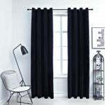 vidaXL Draperii opace cu inele, 2 buc. , negru, 140 x 245 cm, catifea (134490)