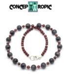  Colier din Tanzanit - Almandin - Rotund 4-8 x 4-8 mm - Accesorii Argint 925