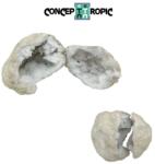  Geoda de Cuart Alb Natural 89 x 84 x 52 mm - ( XXL ) - 1 Pereche