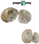  Geoda de Cuart Alb Natural 75 x 70 x 59 mm - ( XXL ) - 1 Pereche