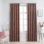vidaXL Draperii opace 2 buc. roz antichizat 140x225 cm catifea cârlige (134525)