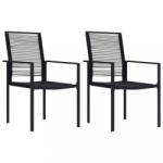 vidaXL 2 db fekete PVC rattan kerti szék (312171)