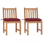 vidaXL 2 db tömör tíkfa kerti szék párnával (3062940/41/42)