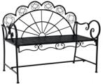 Aosom Kerti pad fém kerti ülőbútor elegáns karfás pad 107x55, 5x88, 5 cm fekete