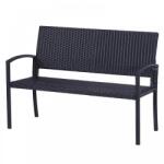 AOSOM Kerti pad polirattan kültéri bútor 122x60x87 cm fekete szín