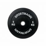 Sportmann Greutate Cauciuc Bumper Plate SPORTMANN - 5 kg / 51 mm - Negru (SM1251-1) - sport-mag