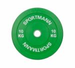 Sportmann Greutate Cauciuc Bumper Plate SPORTMANN - 10 kg / 51 mm - Verde (SM1257)