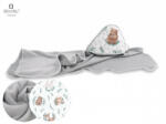 Baby Shop kapucnis fürdőlepedő 100*100 cm - Lulu natural szürke - babyshopkaposvar