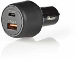 Nedis USB töltő 12/24V 48W, USB-C: 30W, USB-A: 3A, Quick Charge: 3.0 fekete