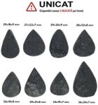  Cabochon Turmalina Neagra Druzy de Forma Picatura 24-36 x 18-24 x 7-9 mm