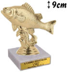 Figura horgász hal márványtalppal gravírtáblával 9cm FSE-457