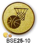  Érembetét kosárlabda BSE25-10 25mm arany, ezüst, bronz