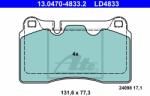 ATE set placute frana, frana disc ATE Ceramic 13.0470-4833.2 (13.0470-4833.2)