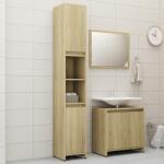 vidaXL Set mobilier de baie din 3 piese, stejar Sonoma lemn prelucrat (3056937)