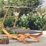 vidaXL Pat de exterior cu baldachin antracit 100x190x134 cm lemn masiv (313944)